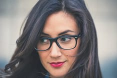 woman with glasses