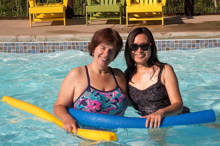 women in a swimming pool